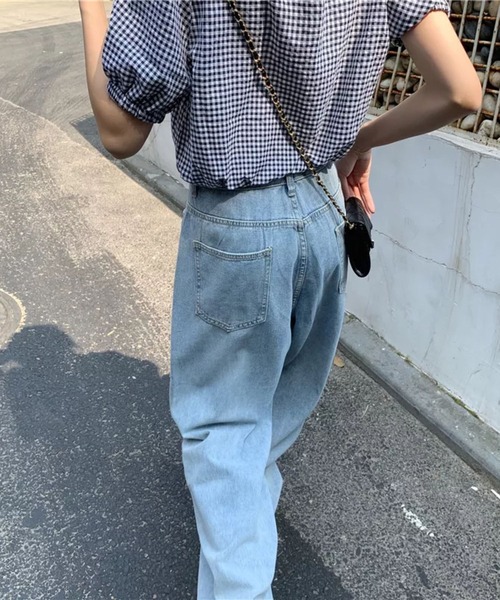 Auntie Rosa（アンティローザ）の「ウエストバックルデニムパンツ（デニムパンツ・レディース・ブルー・FREE）」の5枚目の写真