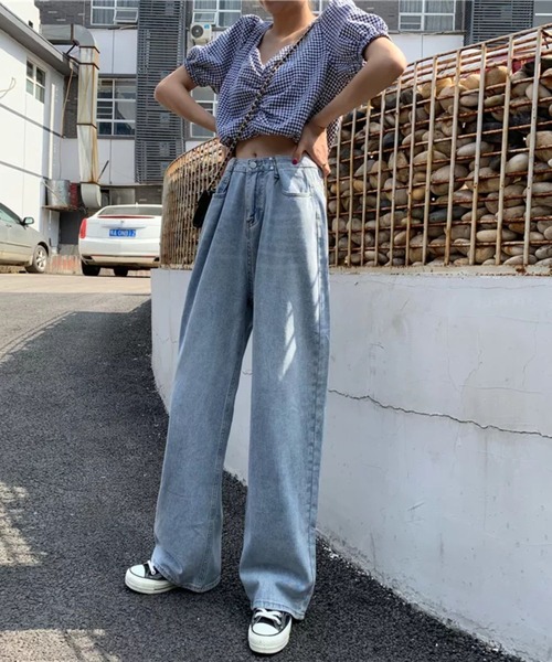 Auntie Rosa（アンティローザ）の「ウエストバックルデニムパンツ（デニムパンツ・レディース・ブルー・FREE）」の3枚目の写真