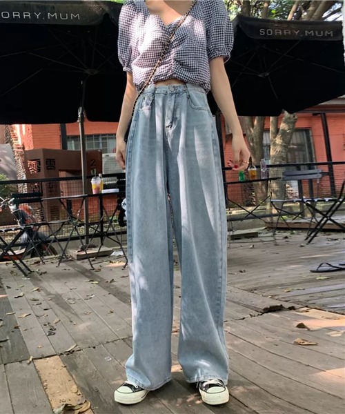 Auntie Rosa（アンティローザ）の「ウエストバックルデニムパンツ（デニムパンツ・レディース・ブルー・FREE）」の2枚目の写真