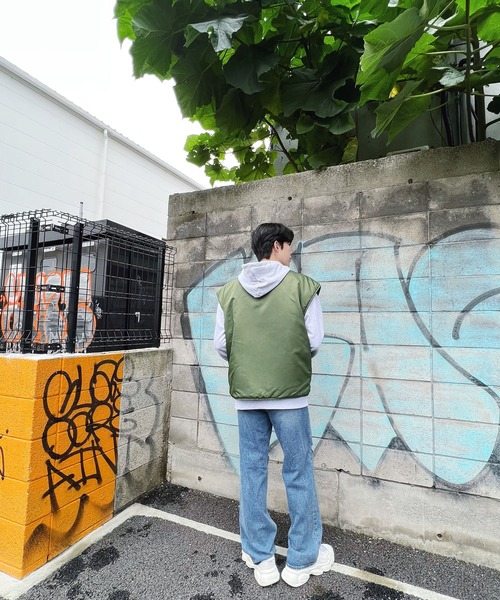 Figments（フィグメンツ）の「リバーシブルミリタリーベスト（ベスト・レディース・ブラック/カーキ・SMALL/MEDIUM）」の19枚目の写真