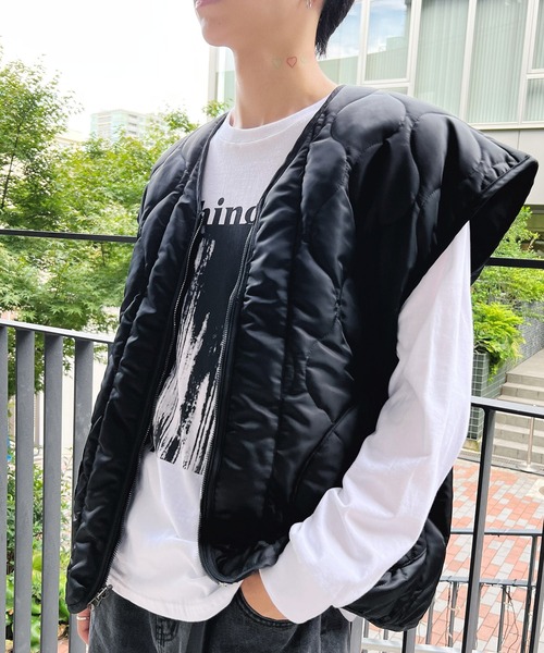 Figments（フィグメンツ）の「リバーシブルミリタリーベスト（ベスト・レディース・ブラック/カーキ・SMALL/MEDIUM）」の14枚目の写真