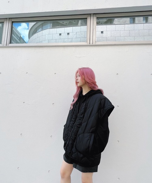 Figments（フィグメンツ）の「リバーシブルミリタリーベスト（ベスト・レディース・ブラック/カーキ・SMALL/MEDIUM）」の16枚目の写真