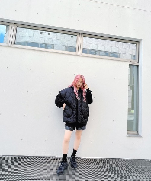 Figments（フィグメンツ）の「リバーシブルミリタリーベスト（ベスト・レディース・ブラック/カーキ・SMALL/MEDIUM）」の15枚目の写真