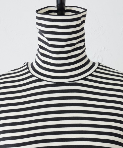 BEARDSLEY(ビアズリー)の「ボーダータートルカットソー(Tシャツ/カットソー・レディース・ブラック/ブラウン/ネイビー・FREE)」の12枚目の写真