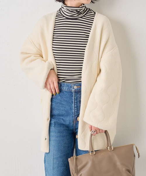 BEARDSLEY(ビアズリー)の「ボーダータートルカットソー(Tシャツ/カットソー・レディース・ブラック/ブラウン/ネイビー・FREE)」の13枚目の写真