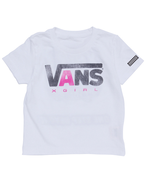 X-girl Stages（エックスガールステージス）の「XGS★×VANS S/S TEE ONE STEP BEYOND (2T)（Tシャツ/カットソー・キッズ・ホワイト/ブラック・2T）」の3枚目の写真