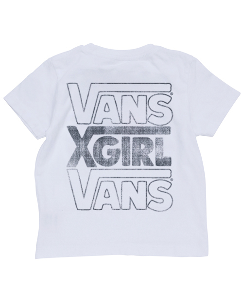 X-girl Stages（エックスガールステージス）の「XGS★×VANS S/S TEE ONE STEP BEYOND (2T)（Tシャツ/カットソー・キッズ・ホワイト/ブラック・2T）」の4枚目の写真