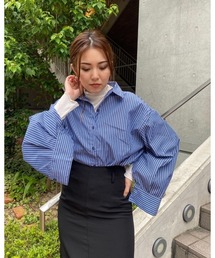 LiSeek | 【LiSeeK】ストライプスリーブ釦シャツ(シャツ/ブラウス)