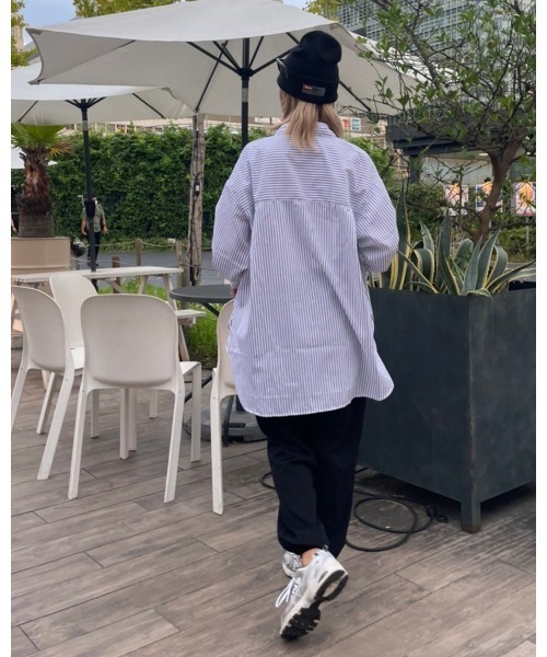 LiSeek（リシーク）の「【LiSeeK】ストライプスリーブ釦シャツ（シャツ/ブラウス・レディース・ホワイト/ネイビー/ブラウン・FREE）」の12枚目の写真