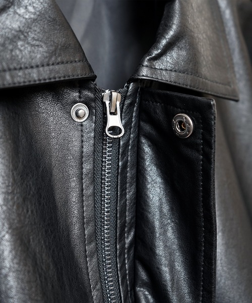 Confirm（コンファーム）の「PUA-2タイプ フェイクレザージャケット【Confirm】（ライダースジャケット・メンズ・ブラック/ブラウン・L/M）」の6枚目の写真