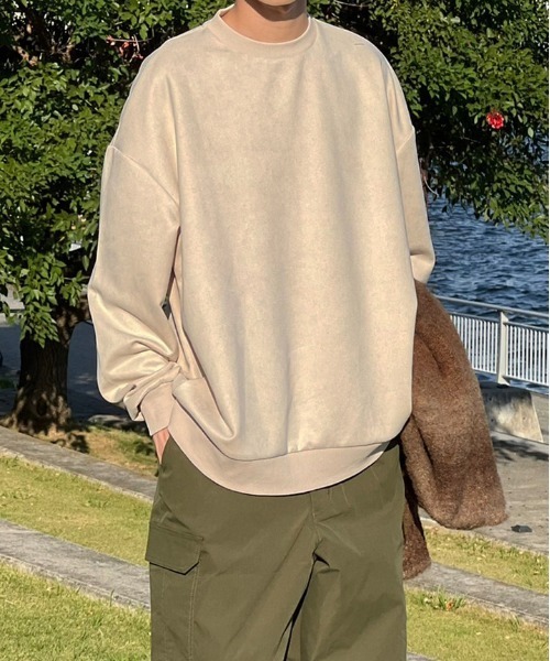 kutir（クティール）の「フェイクスウェードバックデザインスウェット（スウェット・メンズ・アイボリー/ダークブルー/ダークグリーン・MEDIUM/LARGE）」の8枚目の写真