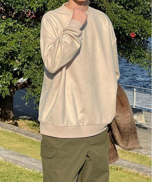 kutir（クティール）の「フェイクスウェードバックデザインスウェット（スウェット・メンズ・アイボリー/ダークブルー/ダークグリーン・MEDIUM/LARGE）」の9枚目の写真