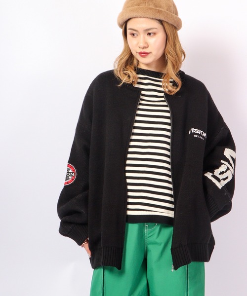 VISION STREET WEAR(ヴィジョンストリートウェア)の「VISION STREET WEAR ニット中綿スタジャン(スタジャン・メンズ・オフホワイト/ブラック・M/L)」の2枚目の写真