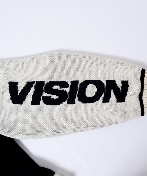 VISION STREET WEAR(ヴィジョンストリートウェア)の「VISION STREET WEAR ニット中綿スタジャン(スタジャン・メンズ・オフホワイト/ブラック・M/L)」の4枚目の写真