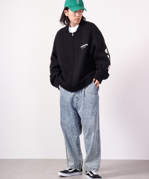 VISION STREET WEAR(ヴィジョンストリートウェア)の「VISION STREET WEAR ニット中綿スタジャン(スタジャン・メンズ・オフホワイト/ブラック・M/L)」の7枚目の写真