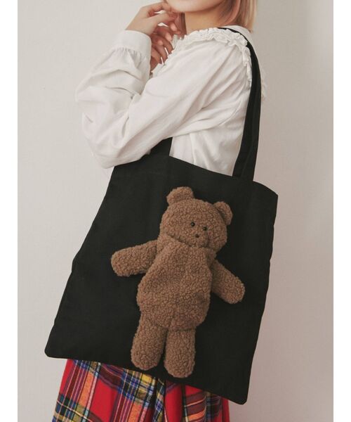 merry jenny（メリージェニー）の「one bear tote（トートバッグ・レディース・ブラック/オフホワイト・FREE）」の15枚目の写真