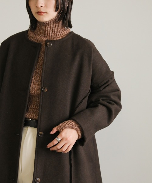 select MOCA(セレクトモカ)の「サムホールミックスタートルニット(ニット/セーター・レディース・カーキ/バーガンディー/ブラウン・FREE)」の15枚目の写真