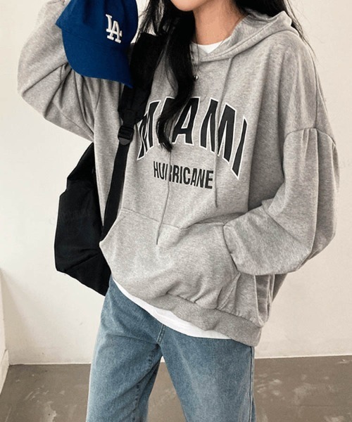 Dalfwin(ダールフィン)の「2022 AW 秋冬 韓国ファッション スウェット レディース MIAMIロゴフーディー パーカー トレーナー トップス オーバーサイズ ビッグシルエット(スウェット・レディース・ネイビー/グレー/ブルー・FREE)」の6枚目の写真