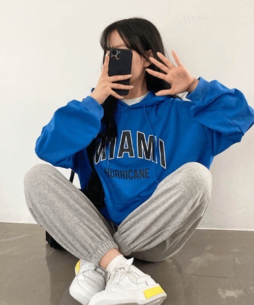 2022 AW 秋冬 韓国ファッション スウェット レディース MIAMIロゴ