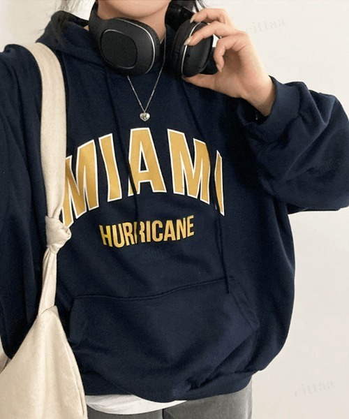 Dalfwin(ダールフィン)の「2022 AW 秋冬 韓国ファッション スウェット レディース MIAMIロゴフーディー パーカー トレーナー トップス オーバーサイズ ビッグシルエット(スウェット・レディース・ネイビー/グレー/ブルー・FREE)」の14枚目の写真