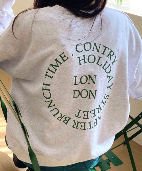 Dalfwin（ダールフィン）の「LONDONラウンドロゴオーバーサイズスウェット（スウェット・レディース・ピンク/グリーン/グレー系その他・FREE）」の11枚目の写真