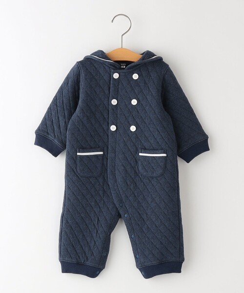 SHIPS KIDS:キルト セーラー 長袖 ロンパース
