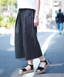 Ray BEAMS | Ray BEAMS / ストライプ クロップド ガウチョパンツ(その他パンツ)