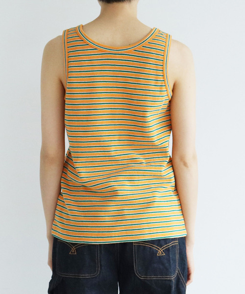 PAR ICI（パーリッシィ）の「パールニットボーダー ノースリーブカットソー（タンクトップ・レディース・オレンジ/アイボリー・FREE）」の16枚目の写真