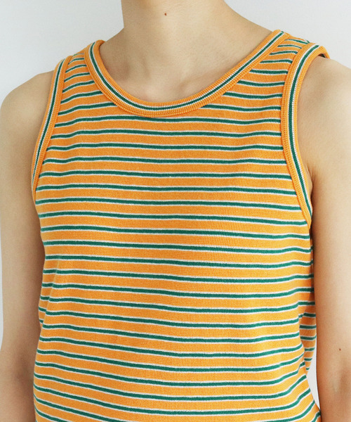PAR ICI（パーリッシィ）の「パールニットボーダー ノースリーブカットソー（タンクトップ・レディース・オレンジ/アイボリー・FREE）」の17枚目の写真