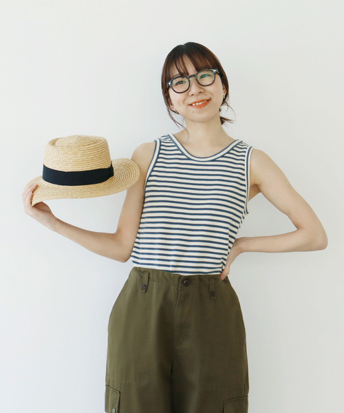 PAR ICI（パーリッシィ）の「パールニットボーダー ノースリーブカットソー（タンクトップ・レディース・オレンジ/アイボリー・FREE）」の20枚目の写真