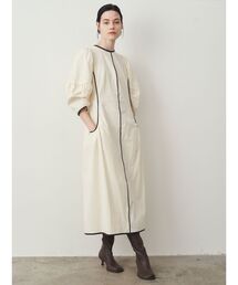 ELENDEEK | ブラックパイピングコクーンワンピース(ワンピース)