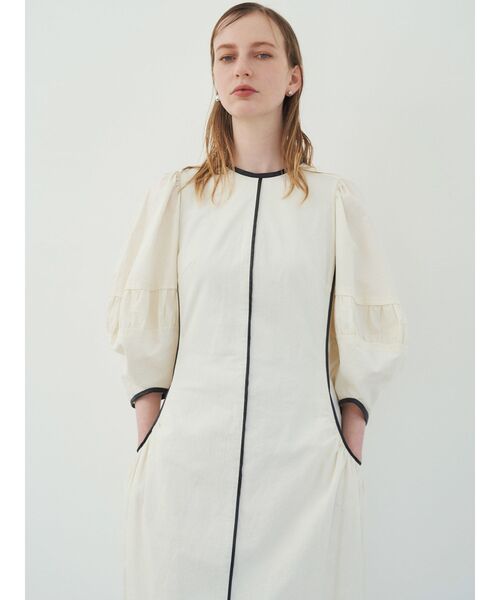 ELENDEEK エレンディーク ハンギングコクーンワンピース アイボリー M ELENDEEK（エレンディーク） ワンピース バックVジョーゼット