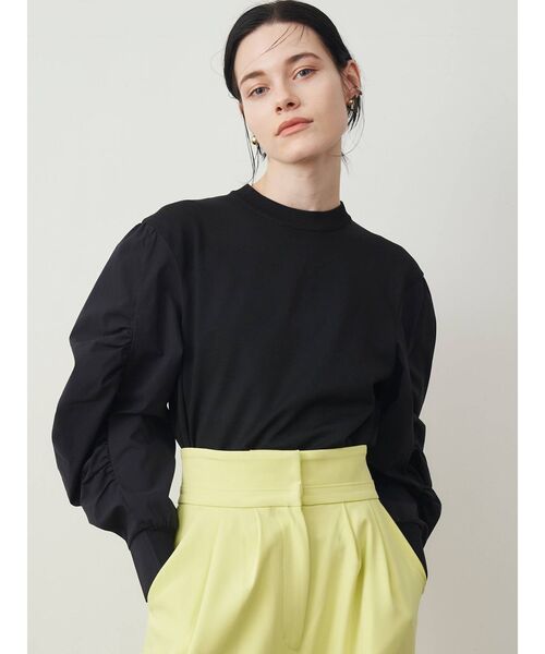 ELENDEEK（エレンディーク）の「コットンギャザースリーブニット（ニット/セーター・レディース・その他1/ブラック/オフホワイト・FREE）」の3枚目の写真