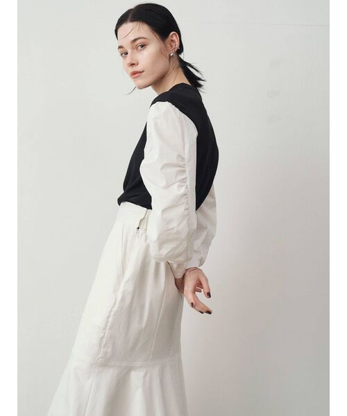 ELENDEEK（エレンディーク）の「コットンギャザースリーブニット（ニット/セーター・レディース・その他1/ブラック/オフホワイト・FREE）」の20枚目の写真