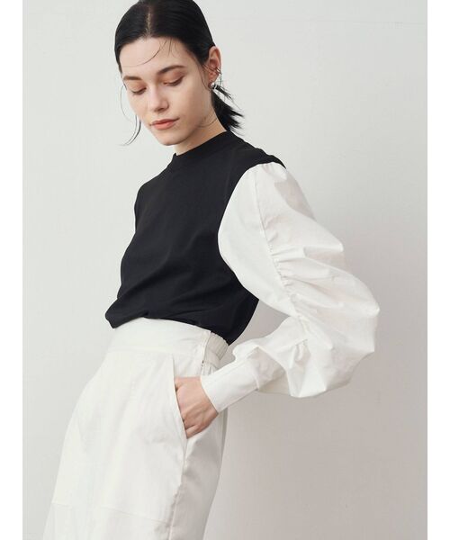 ELENDEEK（エレンディーク）の「コットンギャザースリーブニット（ニット/セーター・レディース・その他1/ブラック/オフホワイト・FREE）」の17枚目の写真