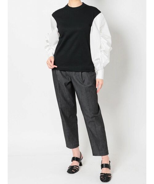 ELENDEEK（エレンディーク）の「コットンギャザースリーブニット（ニット/セーター・レディース・その他1/ブラック/オフホワイト・FREE）」の22枚目の写真