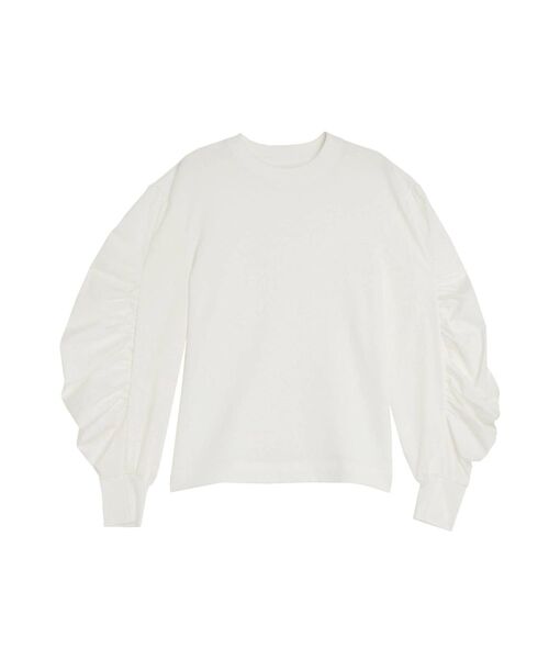 ELENDEEK（エレンディーク）の「コットンギャザースリーブニット（ニット/セーター・レディース・その他1/ブラック/オフホワイト・FREE）」の13枚目の写真