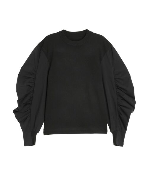 ELENDEEK（エレンディーク）の「コットンギャザースリーブニット（ニット/セーター・レディース・その他1/ブラック/オフホワイト・FREE）」の7枚目の写真