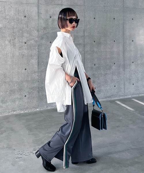 PAGEBOY(ページボーイ)の「WEB限定アイテム / アレンジスリーブシャツ(シャツ/ブラウス・レディース・ブラック/オフホワイト/ストライプ・FREE)」の9枚目の写真