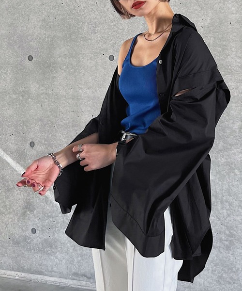 PAGEBOY(ページボーイ)の「WEB限定アイテム / アレンジスリーブシャツ(シャツ/ブラウス・レディース・ブラック/オフホワイト/ストライプ・FREE)」の11枚目の写真