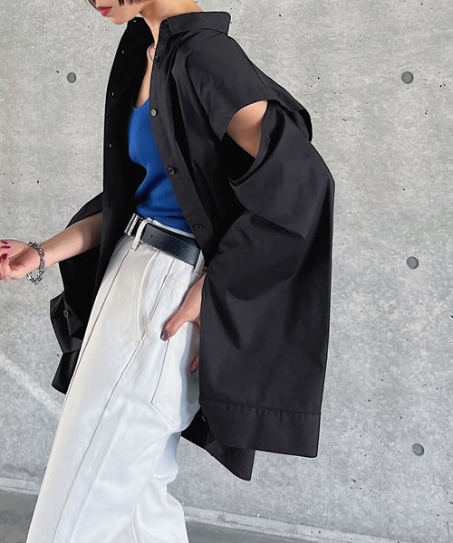 PAGEBOY(ページボーイ)の「WEB限定アイテム / アレンジスリーブシャツ(シャツ/ブラウス・レディース・ブラック/オフホワイト/ストライプ・FREE)」の12枚目の写真