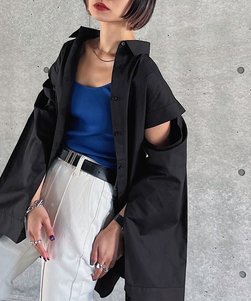 PAGEBOY(ページボーイ)の「WEB限定アイテム / アレンジスリーブシャツ(シャツ/ブラウス・レディース・ブラック/オフホワイト/ストライプ・FREE)」の14枚目の写真