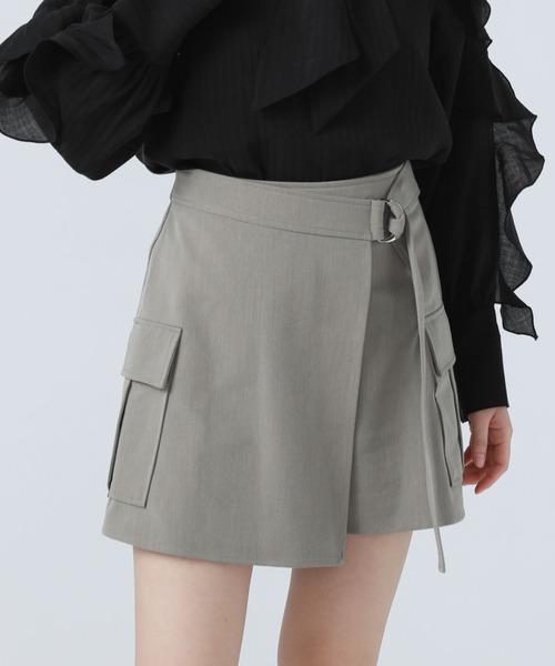 archives（アルシーヴ）の「ラップカーゴミニスカート（スカート・レディース・グレイッシュベージュ/アイボリー/ブラック・MEDIUM）」の18枚目の写真