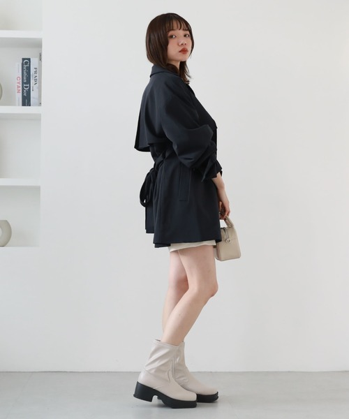 archives（アルシーヴ）の「ラップカーゴミニスカート（スカート・レディース・グレイッシュベージュ/アイボリー/ブラック・MEDIUM）」の16枚目の写真