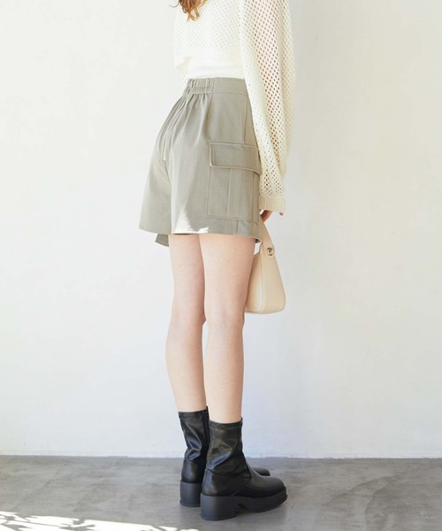 archives（アルシーヴ）の「ラップカーゴミニスカート（スカート・レディース・グレイッシュベージュ/アイボリー/ブラック・MEDIUM）」の9枚目の写真