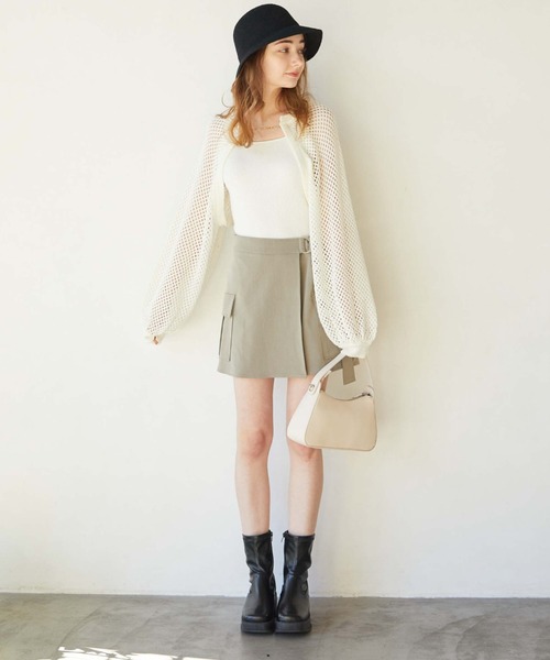 archives（アルシーヴ）の「ラップカーゴミニスカート（スカート・レディース・グレイッシュベージュ/アイボリー/ブラック・MEDIUM）」の5枚目の写真