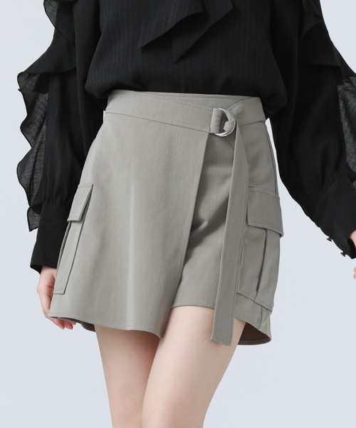 archives（アルシーヴ）の「ラップカーゴミニスカート（スカート・レディース・グレイッシュベージュ/アイボリー/ブラック・MEDIUM）」の17枚目の写真