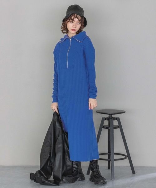 CPG＊ハーフジップワンピース ハーフZIPふくれジャガードワンピース 通販【ニッセン】