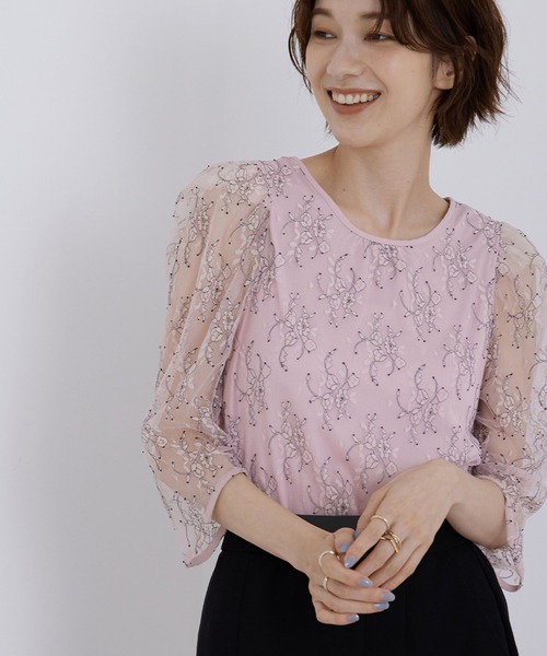 Jayro(ジャイロ)の「レースブラウス(シャツ/ブラウス・レディース・ホワイト/ピンク/ブルー・M)」の3枚目の写真