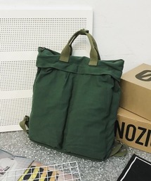 MAISON CLUB（メゾンクラブ）の「【MAISON CLUB】キャンバス2WAYヘルメットバッグ バックパック ハンドバッグ KNF（バックパック/リュック）」